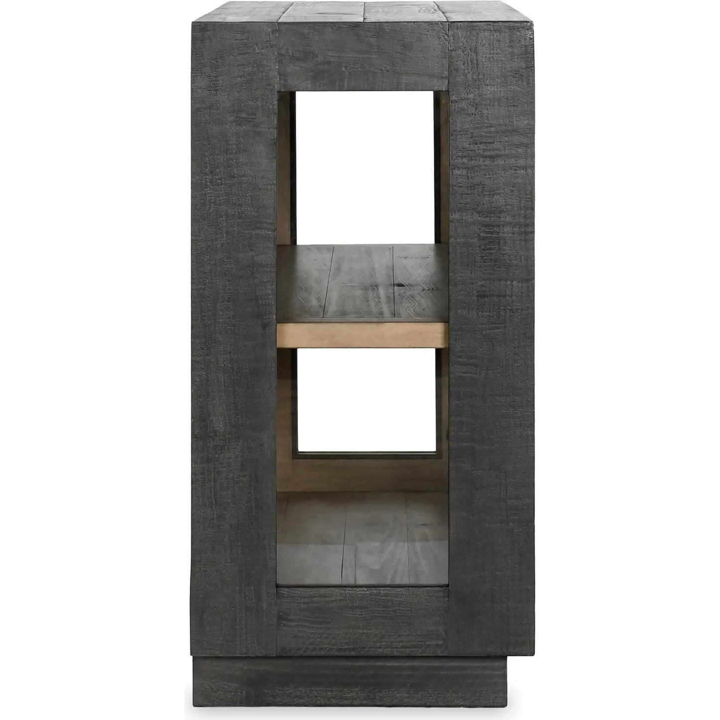 009 SI-2237280 | Additional Silo | Larson Two-Door Glass Oak Wood Cabinet by Classic Home in black. Made from unique in a modern style.