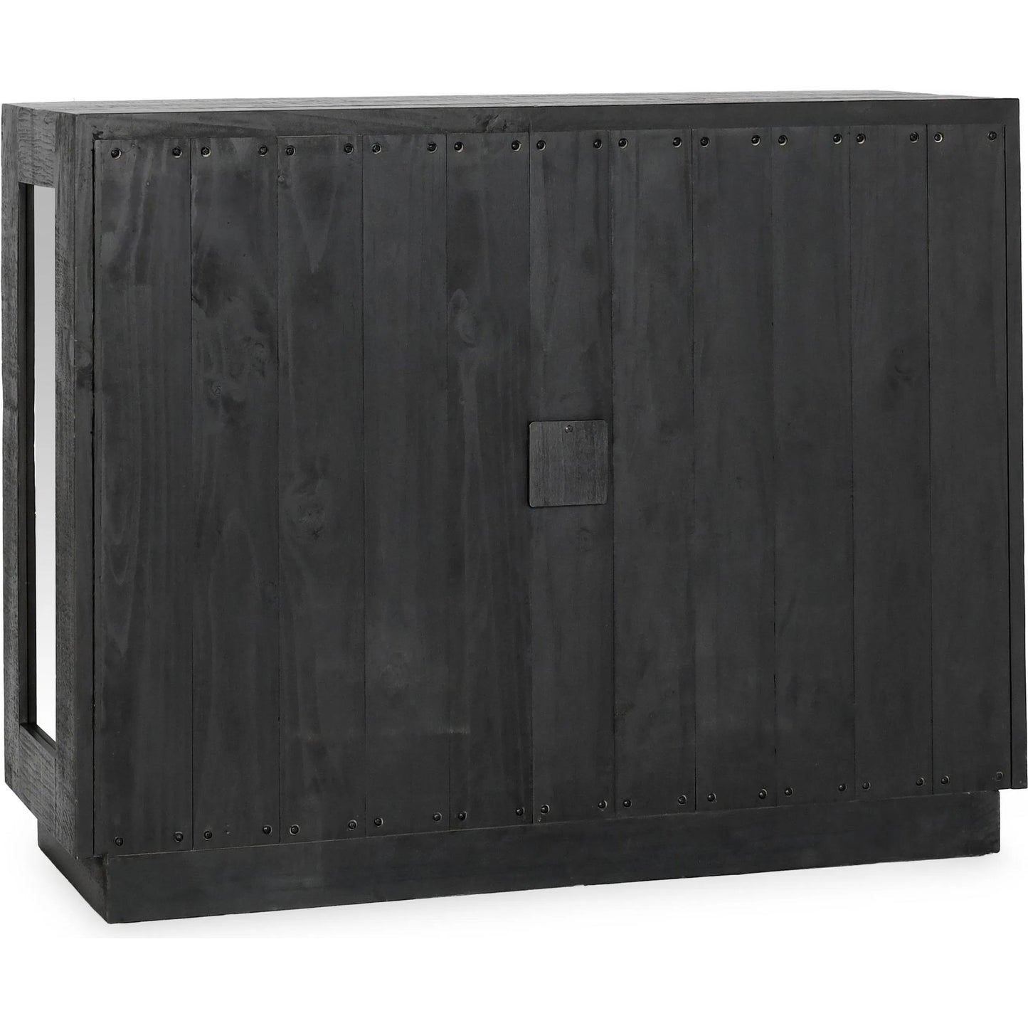 007 SI-2237280 | Additional Silo | Larson Two-Door Glass Oak Wood Cabinet by Classic Home in black. Made from unique in a modern style.