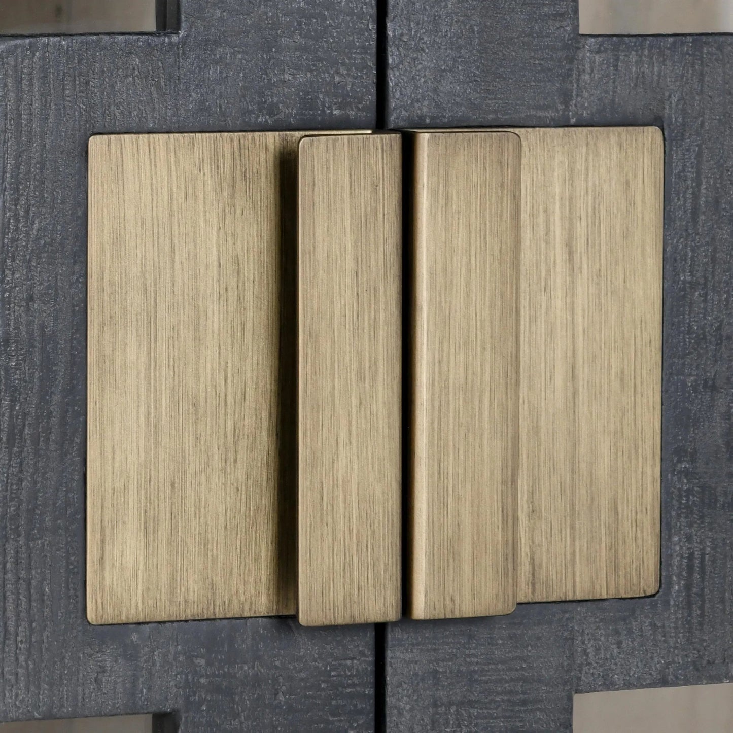 014 SI-2237280 | Closeup | Larson Two-Door Glass Oak Wood Cabinet by Classic Home in black. Made from unique in a modern style.