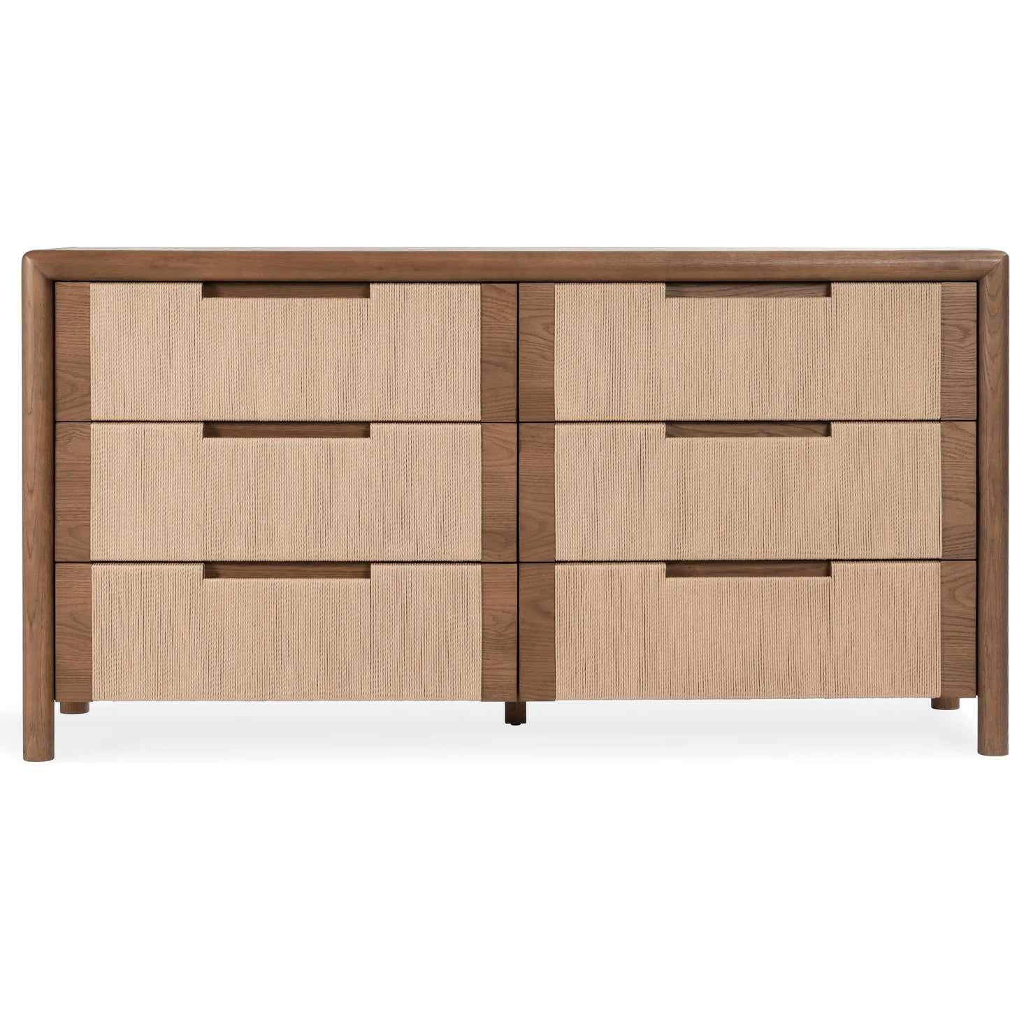 002 SI-2238849 | Additional Silo | Corda 6-Drawer Dresser by Classic Home in nut brown, natural. Made from oak wood, rope in a transitional style.