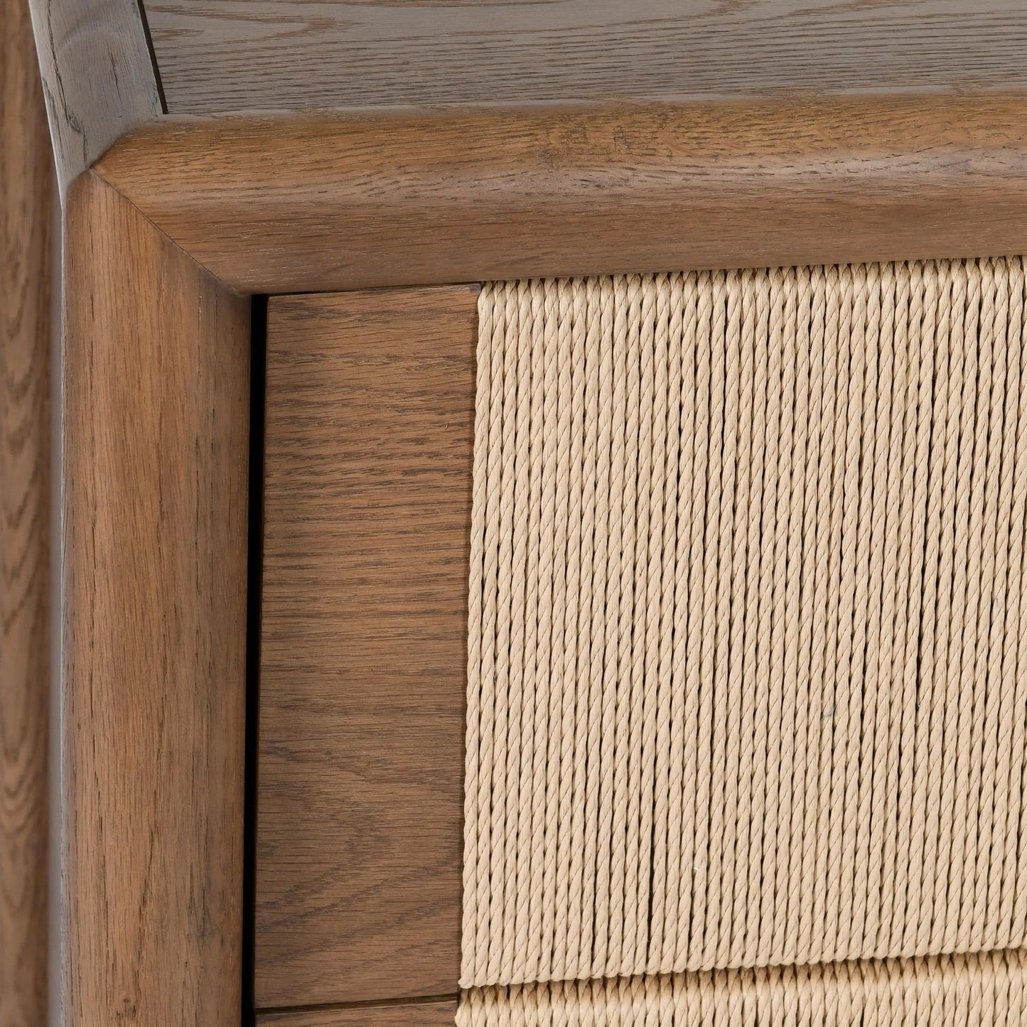 007 SI-2238849 | Closeup | Corda 6-Drawer Dresser by Classic Home in nut brown, natural. Made from oak wood, rope in a transitional style.