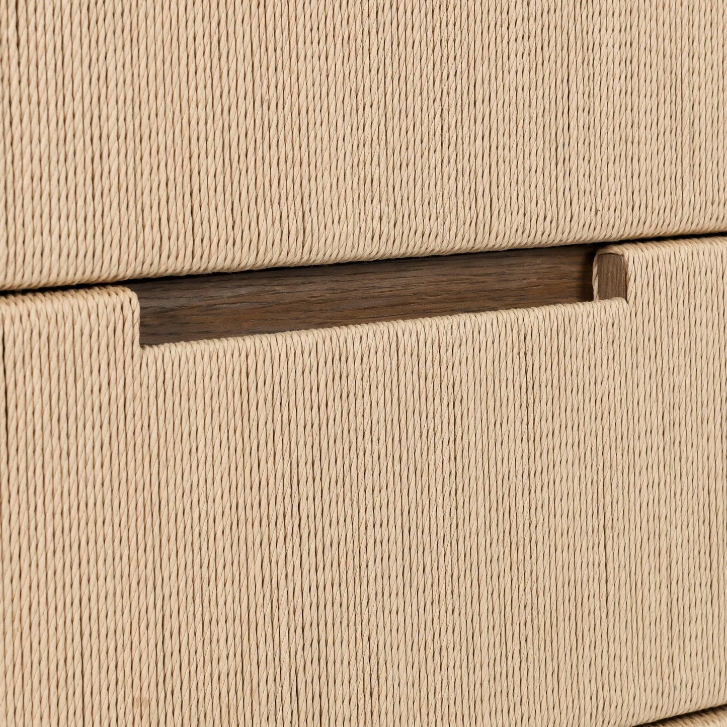 006 SI-2238849 | Closeup | Corda 6-Drawer Dresser by Classic Home in nut brown, natural. Made from oak wood, rope in a transitional style.
