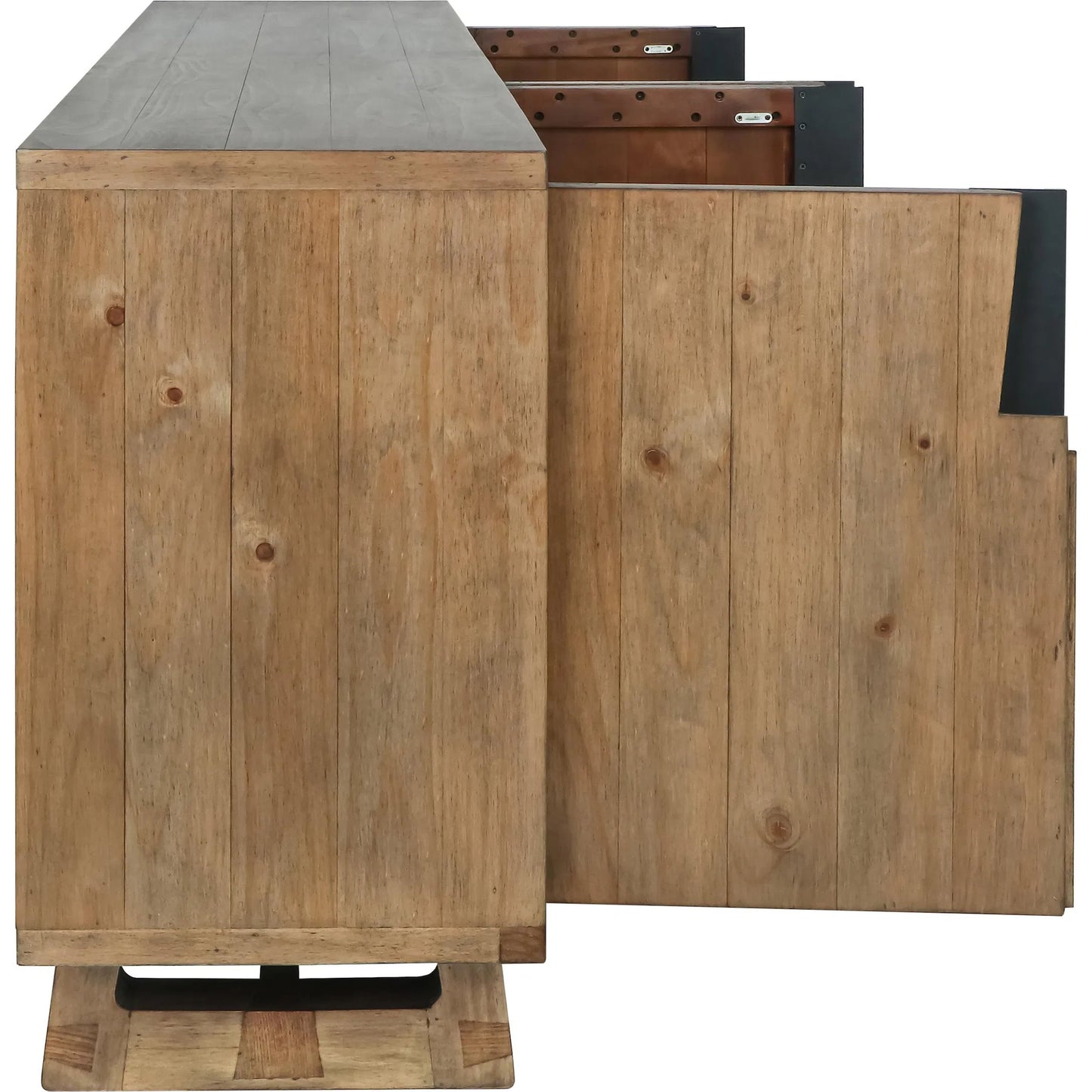 008 SI-2256325 | Additional Silo | Lyra Reclaimed Pine Wood Buffet Sideboard by Classic Home in smoke. Made from reclaimed pine in a transitional style.