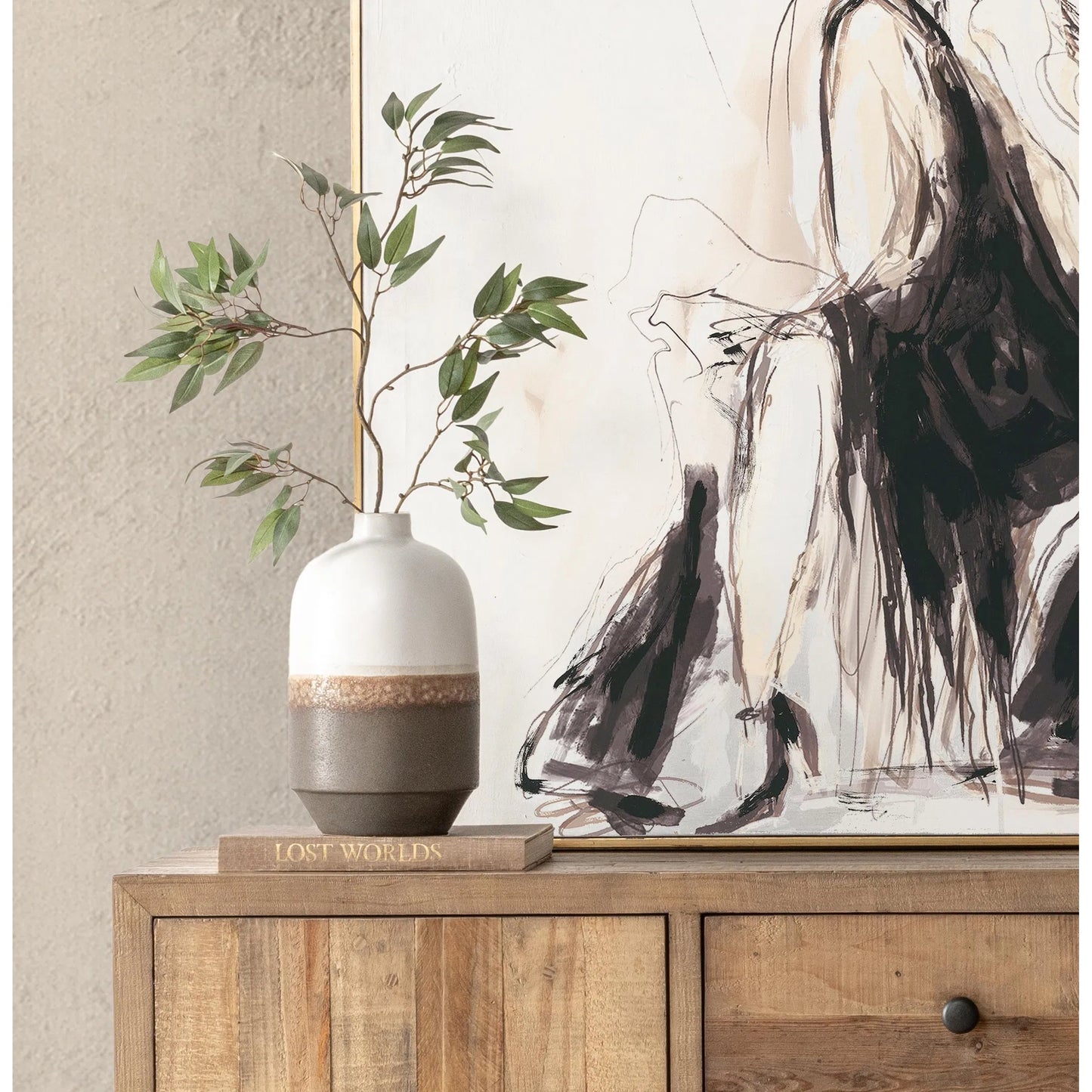 011 SI-2353728 | Lifestyle | Dita Reclaimed Pine Wood Sideboard Buffet by Kosas Home in natural. Made from reclaimed pine in a transitional style.