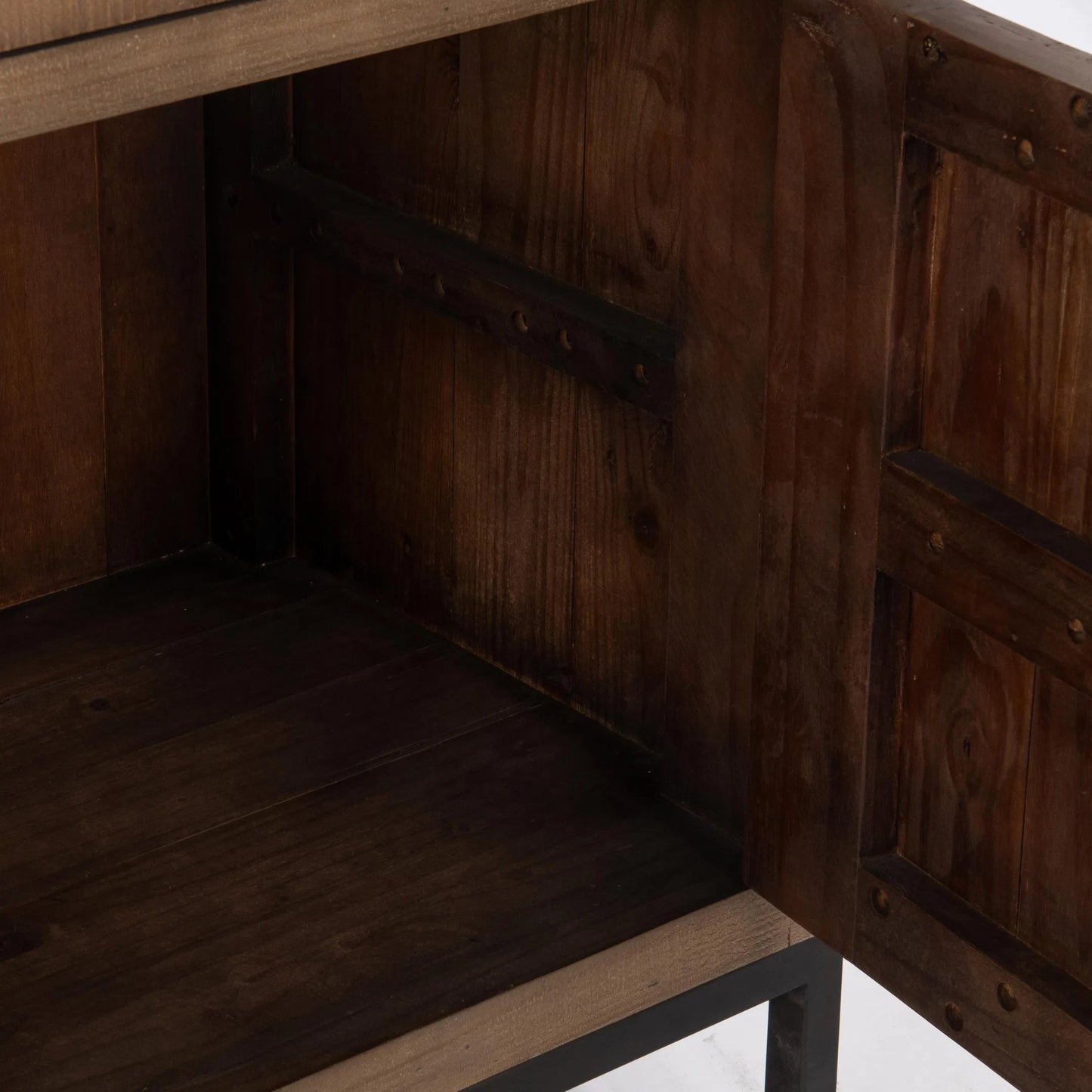 008 SI-2353728 | Closeup | Dita Reclaimed Pine Wood Sideboard Buffet by Kosas Home in natural. Made from reclaimed pine in a transitional style.
