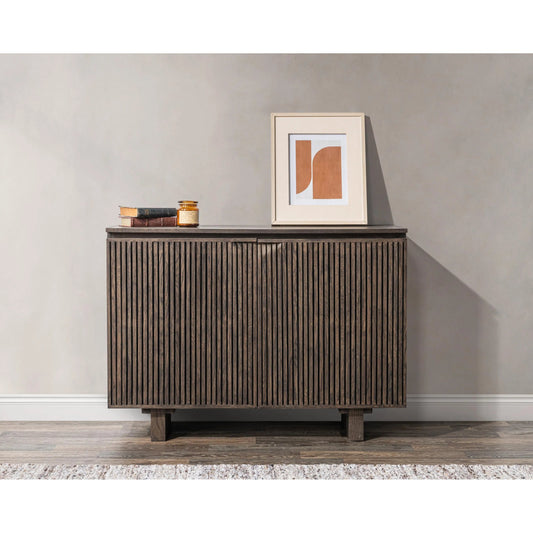 Roya Oak Wood 2-Door Sideboard Buffet by Classic Home. Made from oak veneer in a traditional style.