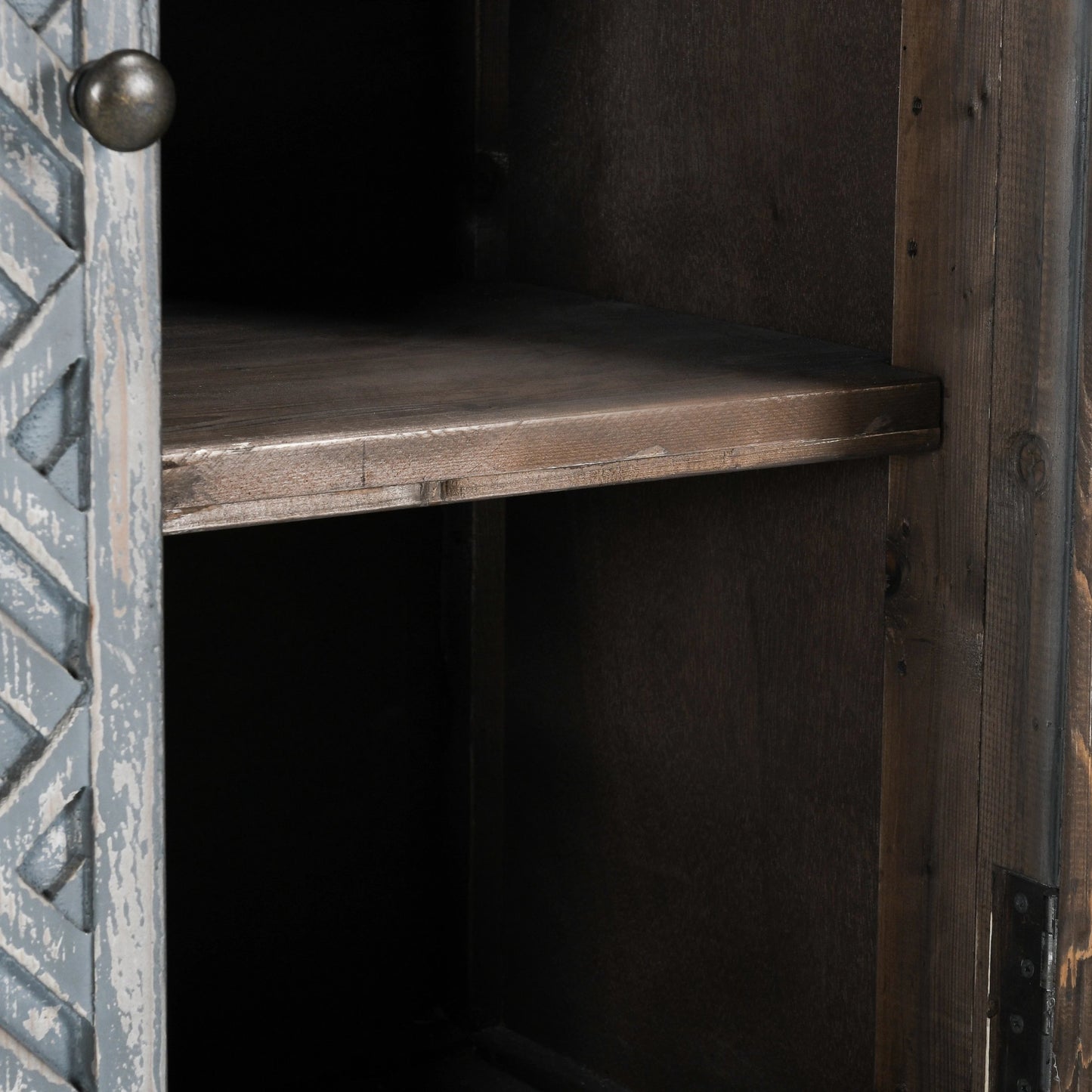 008 SI-2078747 | Closeup | Jonas 6 Door Sideboard by Classic Home in gray. Made from solid reclaimed pine in a modern style.