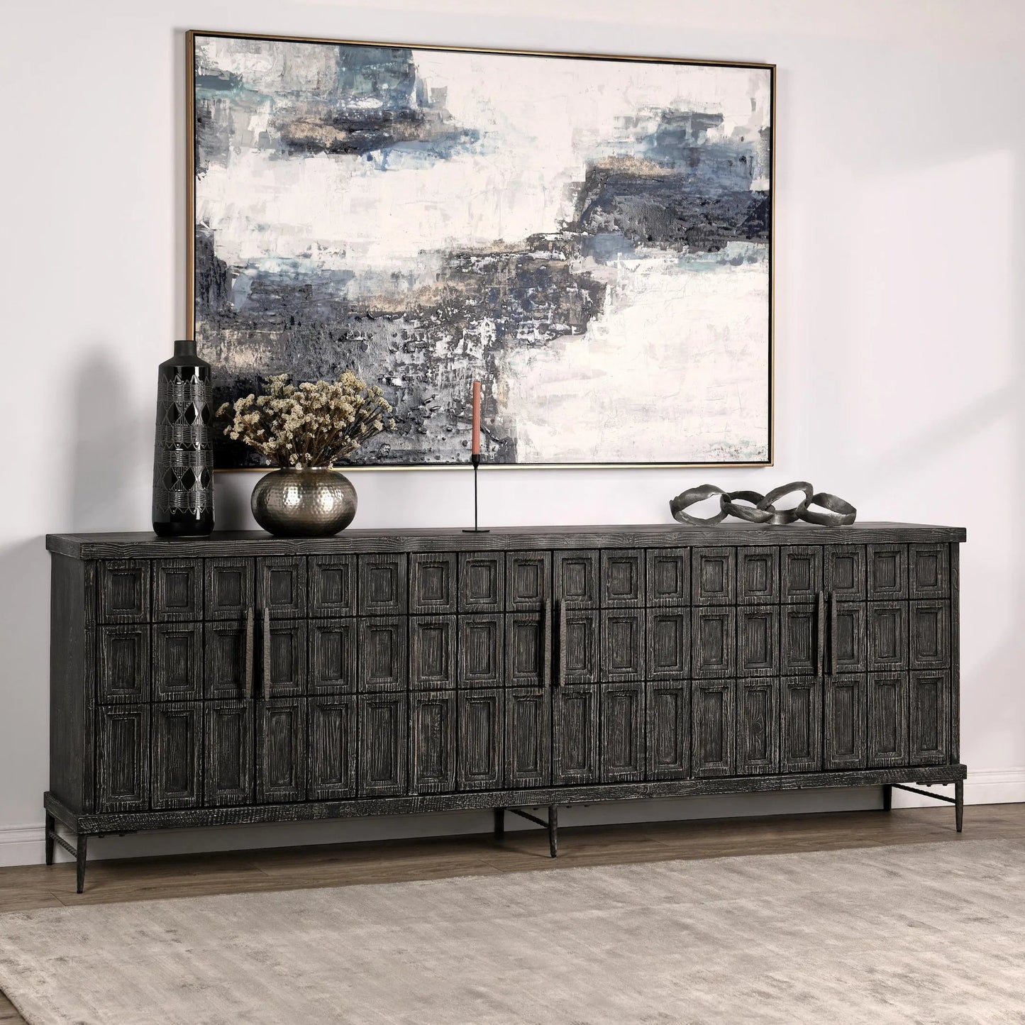 011 SI-2353846 | Lifestyle | Willmark 6-Door Reclaimed Pine Wood Sideboard Buffet by Classic Home. Made from reclaimed pine in a traditional style.