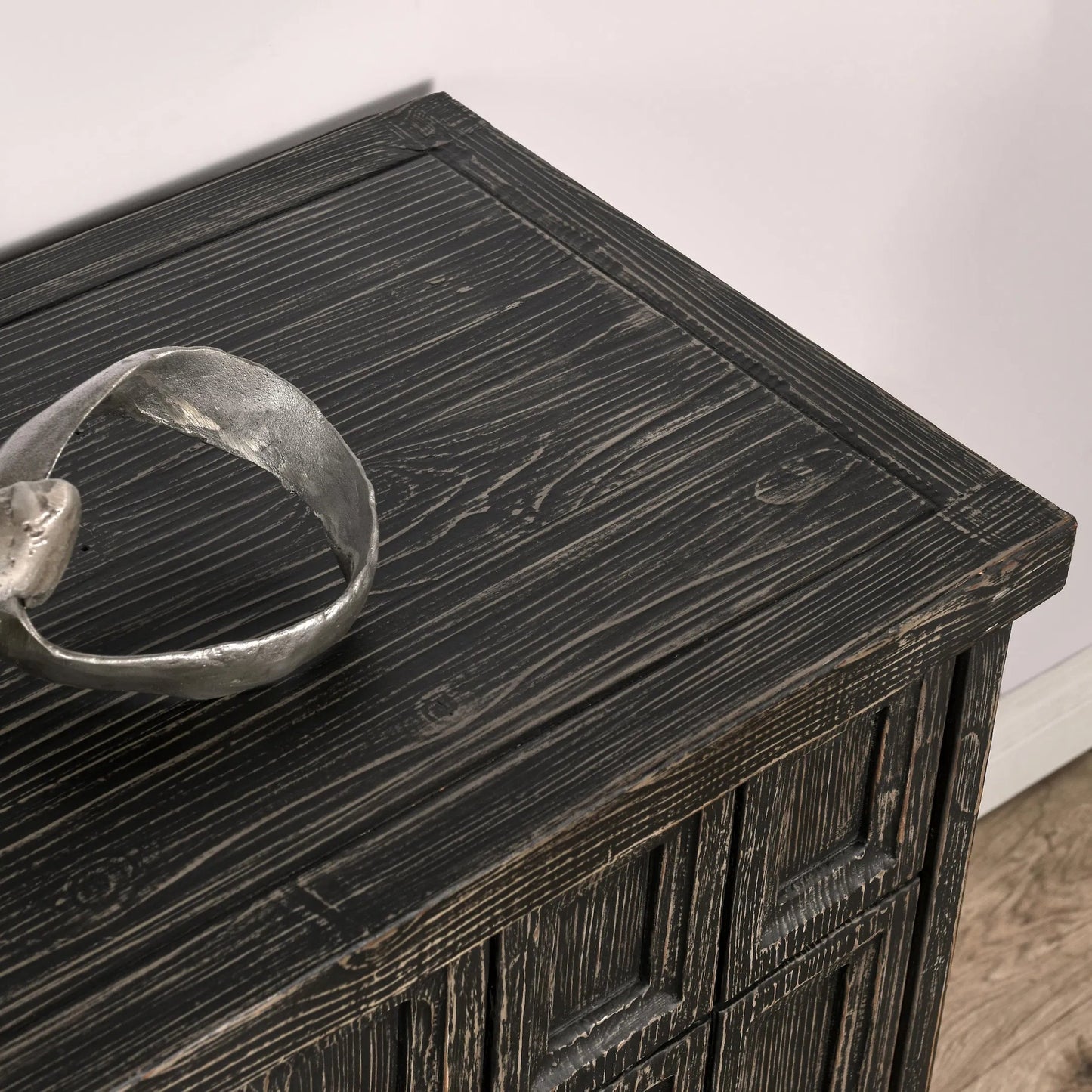 010 SI-2353846 | Closeup | Willmark 6-Door Reclaimed Pine Wood Sideboard Buffet by Classic Home. Made from reclaimed pine in a traditional style.