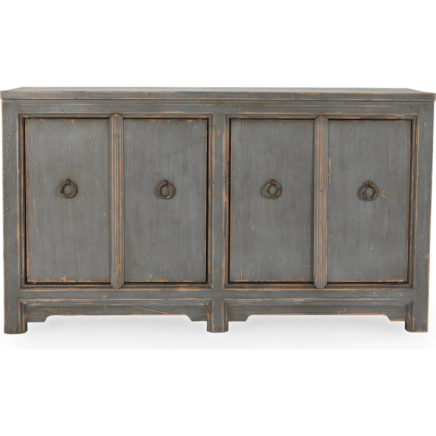 008 SI-2353776 | Additional Silo | Amherst 4-Drawer Reclaimed Pine Wood Sideboard Buffet by Classic Home in gray. Made from reclaimed pine in a rustic style.