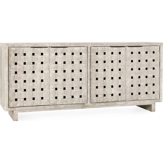 Bast 4-Door Reclaimed Pine Wood Buffet Sideboard by Classic Home in brown. Made from reclaimed pine in a traditional style.