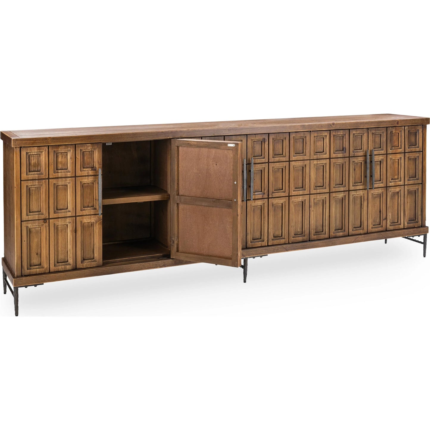 002 SI-2259093 | Additional Silo | Willmark 6-Door Reclaimed Pine Sideboard Buffet by Classic Home in brown. Made from reclaimed pine in a traditional style.
