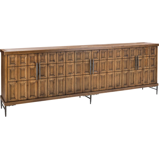 003 SI-2259093 | Primary Silo | Willmark 6-Door Reclaimed Pine Wood Sideboard Buffet by Classic Home in brown. Made from reclaimed pine in a traditional style.