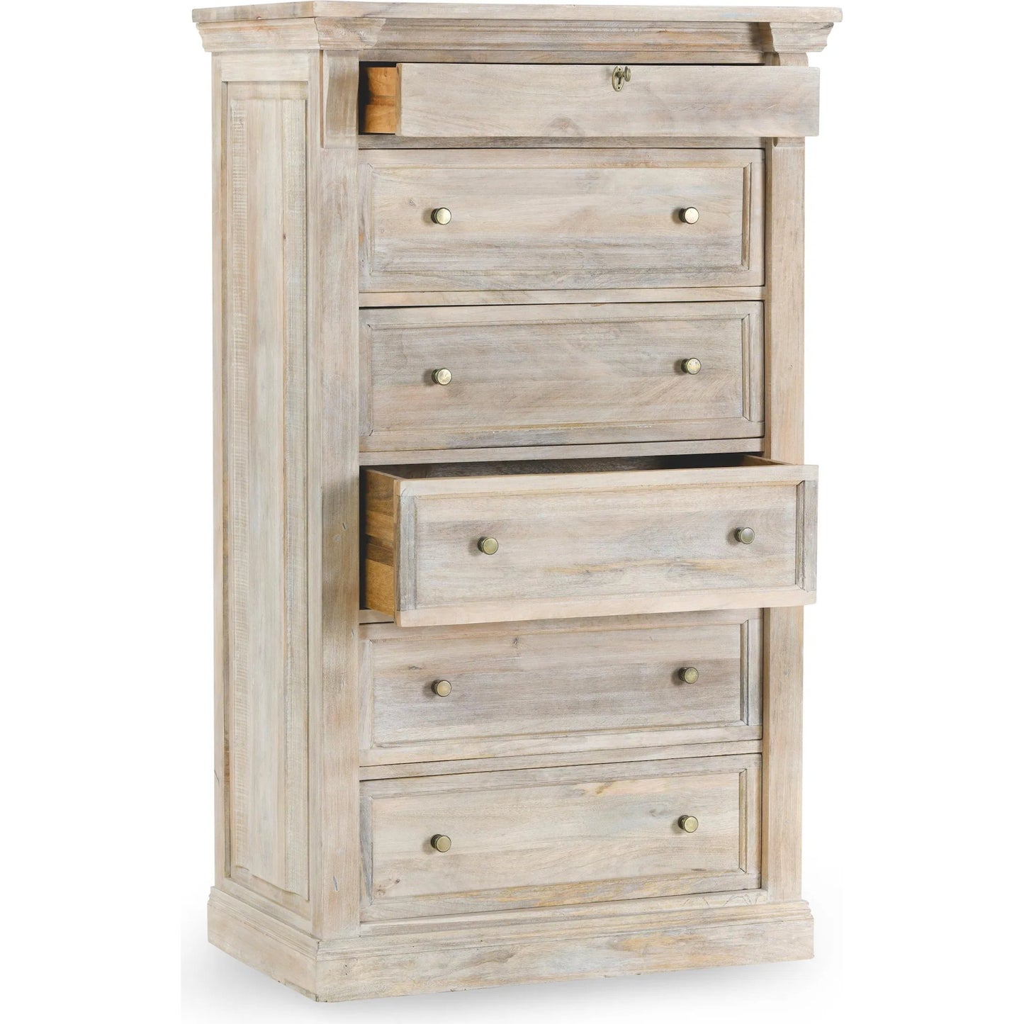 005 SI-2256328 | Additional Silo | Adelaide 6-Drawer Mango Wood Chest by Classic Home in white wash. Made from mango wood in a transitional style.