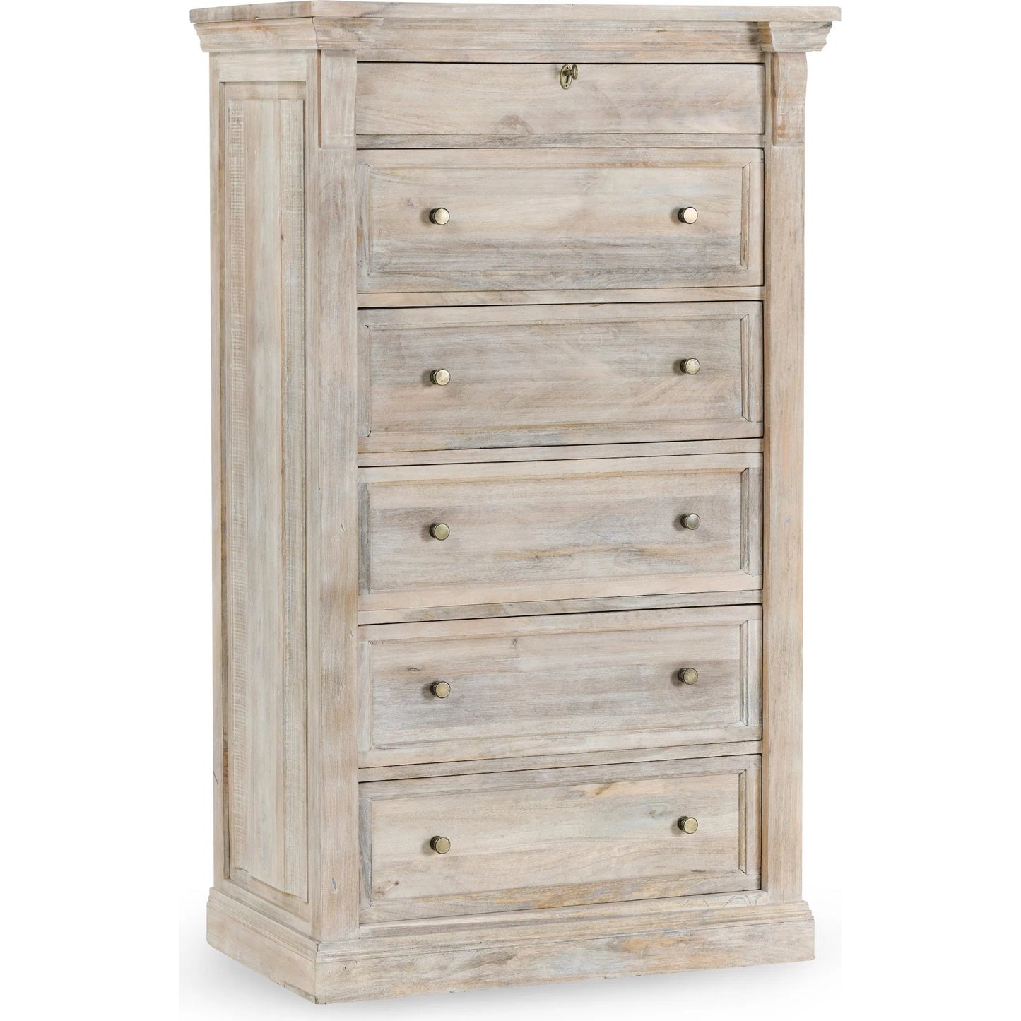 001 SI-2256328 | Primary Silo | Adelaide 6-Drawer Mango Wood Chest by Classic Home in white wash. Made from mango wood in a transitional style.