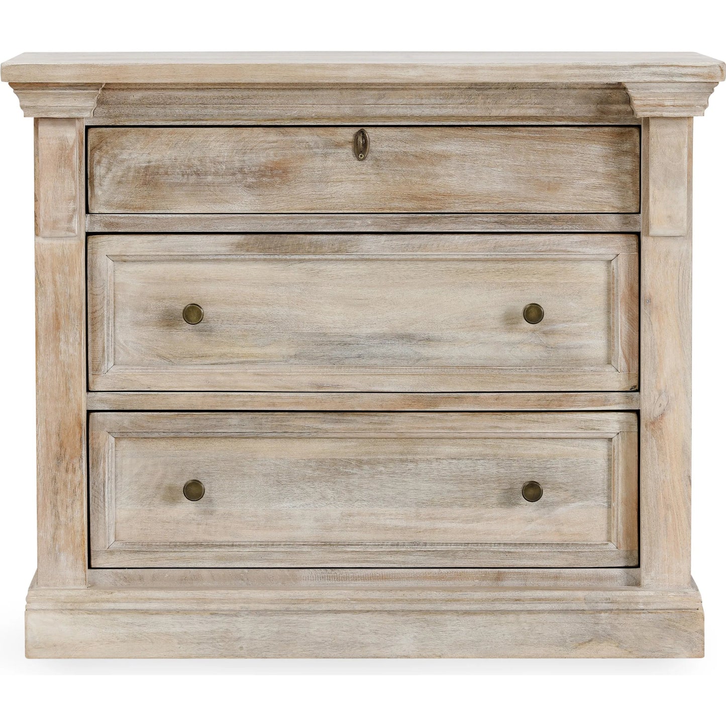 003 SI-2249244 | Additional Silo | Adelaide Three-Door Mango Wood Nightstand by Classic Home in white wash. Made from mango wood in a transitional style.