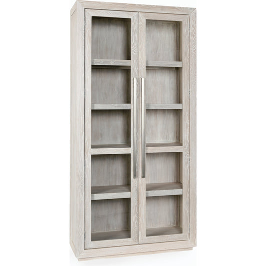 Bradley Tall Cabinet by Classic Home in white. Made from oak wood, tempered glass in a modern style.