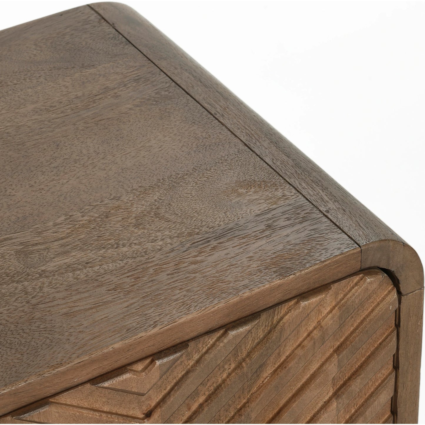 005 SI-2160304 | Closeup | Holmes Four Door Mango Wood Sideboard by Classic Home in brown. Made from mango wood in a modern style.