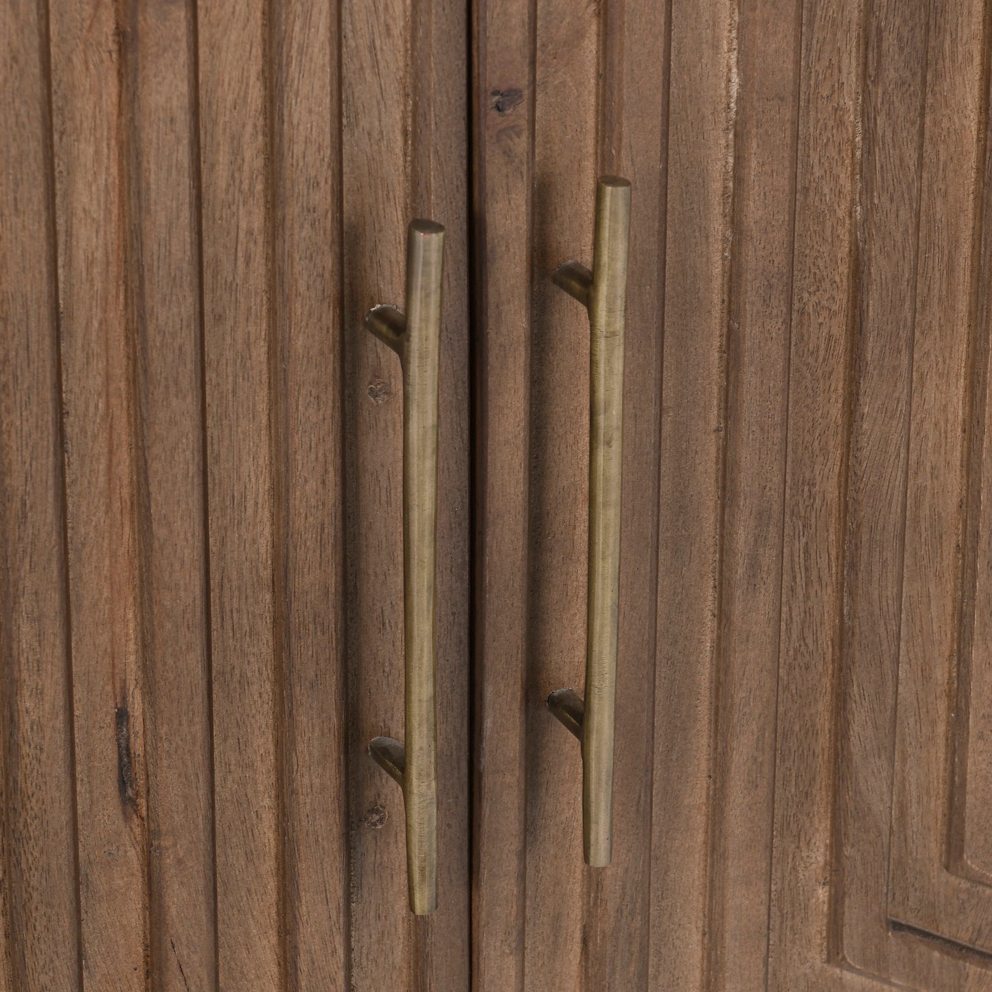 006 SI-2160304 | Closeup | Holmes Four Door Mango Wood Sideboard by Classic Home in brown. Made from mango wood in a modern style.