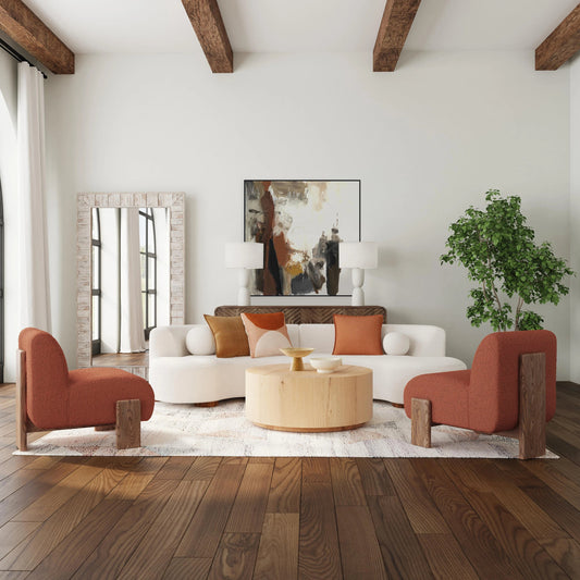 Holmes Four Door Mango Wood Sideboard by Classic Home in brown. Made from mango wood in a modern style.