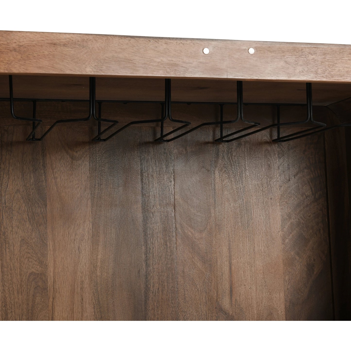 008 SI-2160305 | Closeup | Holmes Mango Wood Carved Bar Cabinet by Classic Home in brown. Made from mango wood in a modern style.
