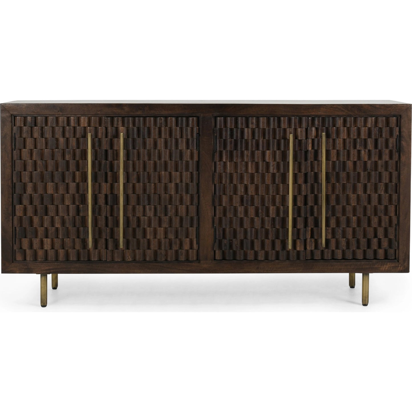 002 SI-2078752 | Additional Silo | Norwood 4 Door Sideboard by Classic Home in brown. Made from mango wood with iron pull handles in a transitional style.