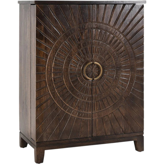 001 SI-2249245 | Primary Silo | Vivienne Mango Wood Wine Cabinet by Classic Home in brown. Made from mango wood in a traditional style.