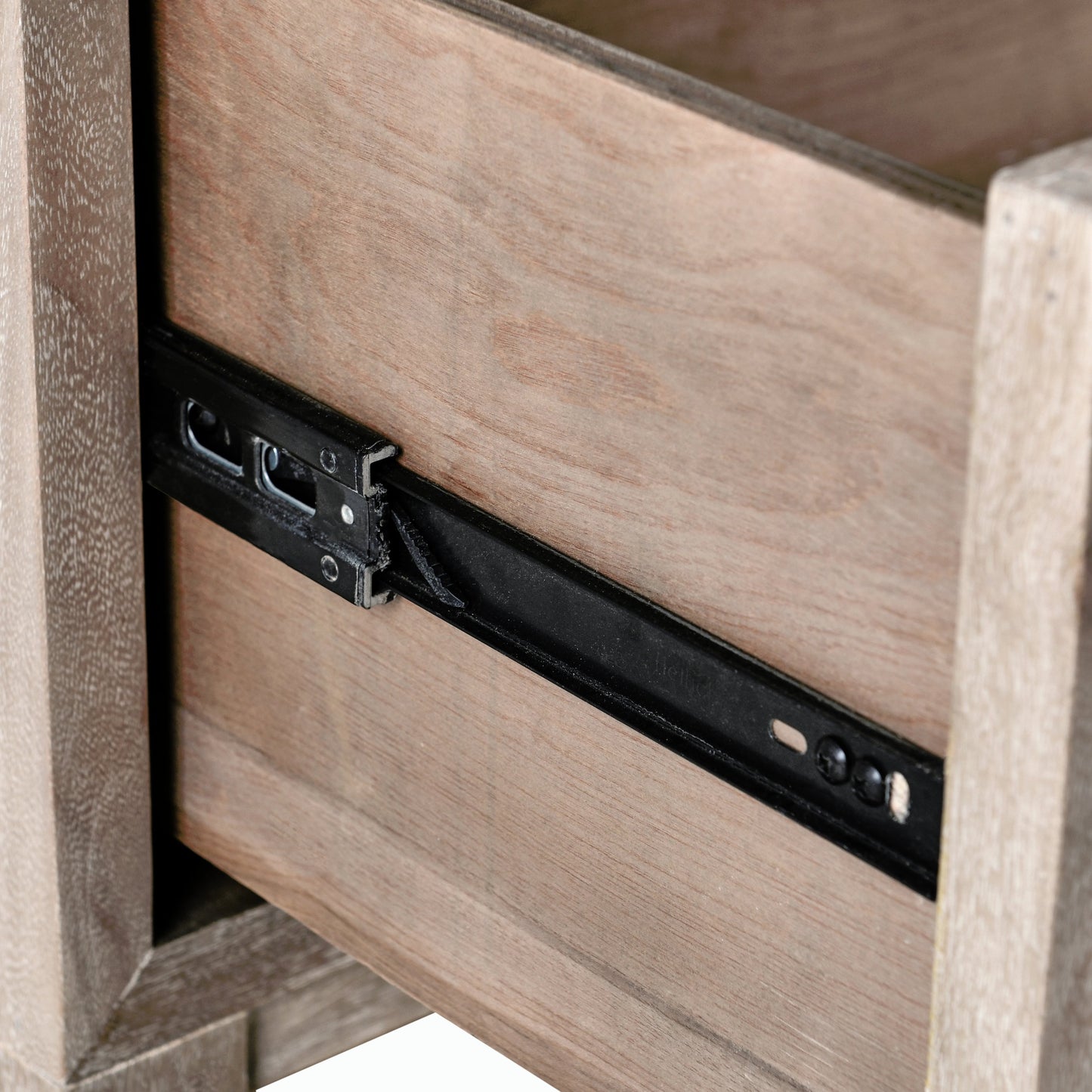 010 SI-2162603 | Closeup | Jensen Tall Cabinet by Classic Home in taupe. Made from mango wood, cane, tempered glass in a modern style.