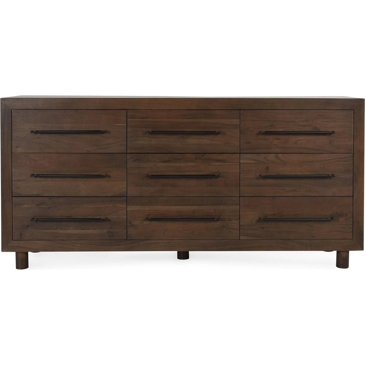 001 SI-2238868 | Primary Silo | Jaxon Nine-Drawer Acacia Wood Dresser by Classic Home in cocoa brown. Made from acacia wood in a traditional style.