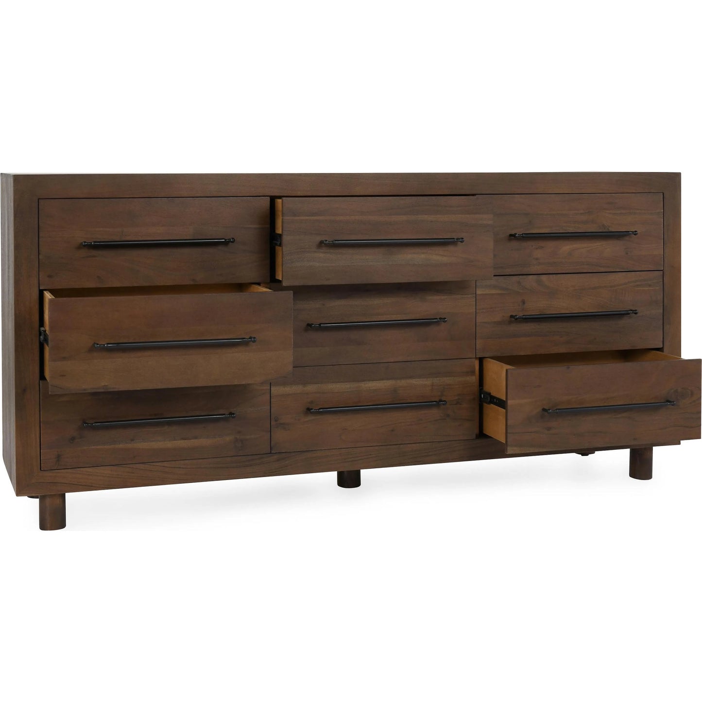 005 SI-2238868 | Additional Silo | Jaxon Nine-Drawer Acacia Wood Dresser by Classic Home in cocoa brown. Made from acacia wood in a traditional style.