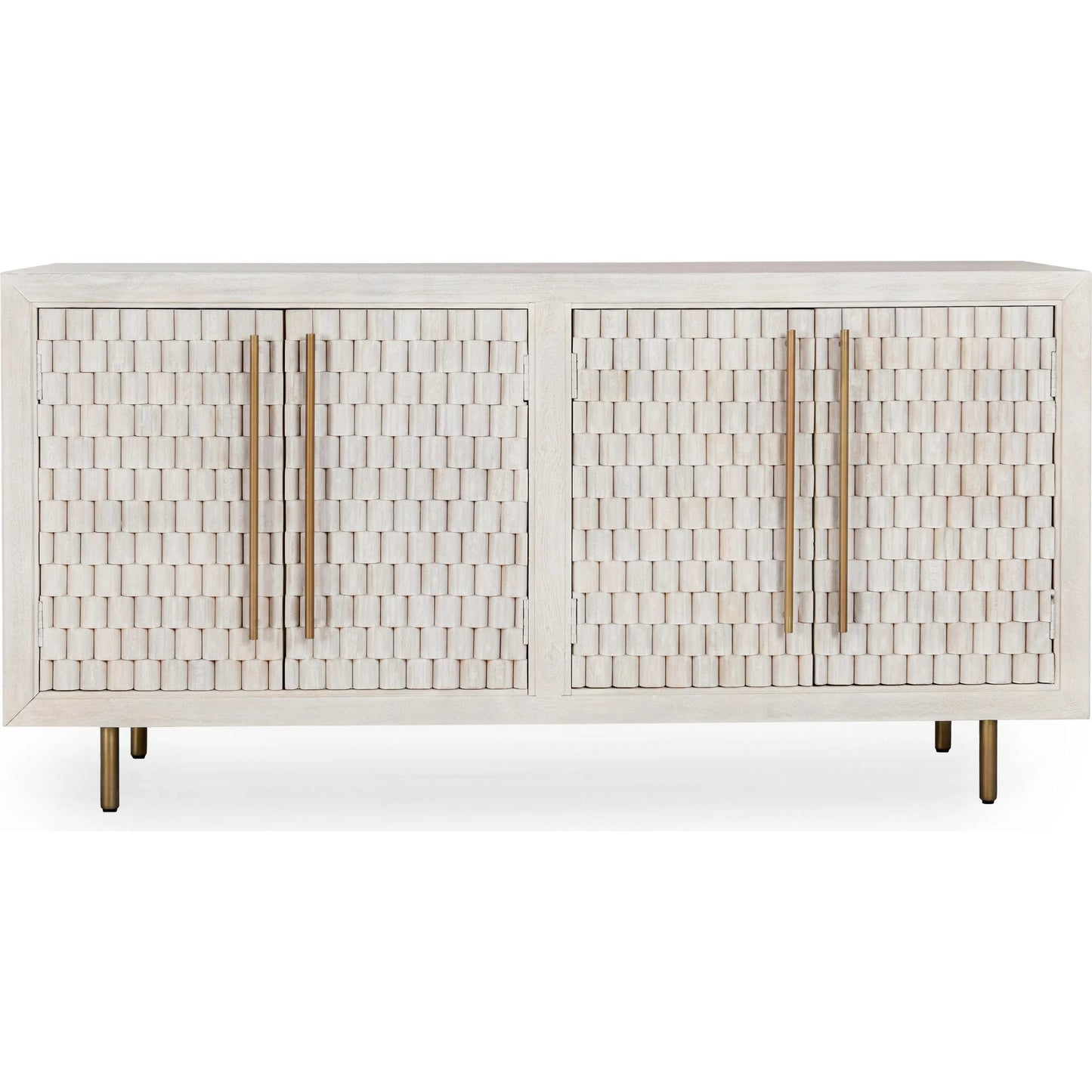 002 SI-2249249 | Additional Silo | Norwood 4-Door Mango Wood Buffet Sideboard by Classic Home in white wash. Made from mango wood, iron in a unique style.
