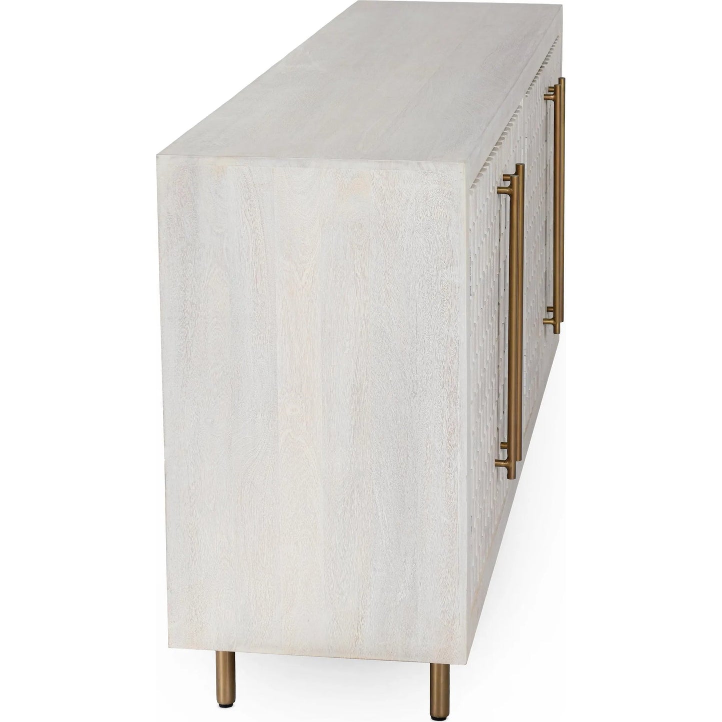 004 SI-2249249 | Additional Silo | Norwood 4-Door Mango Wood Buffet Sideboard by Classic Home in white wash. Made from mango wood, iron in a unique style.