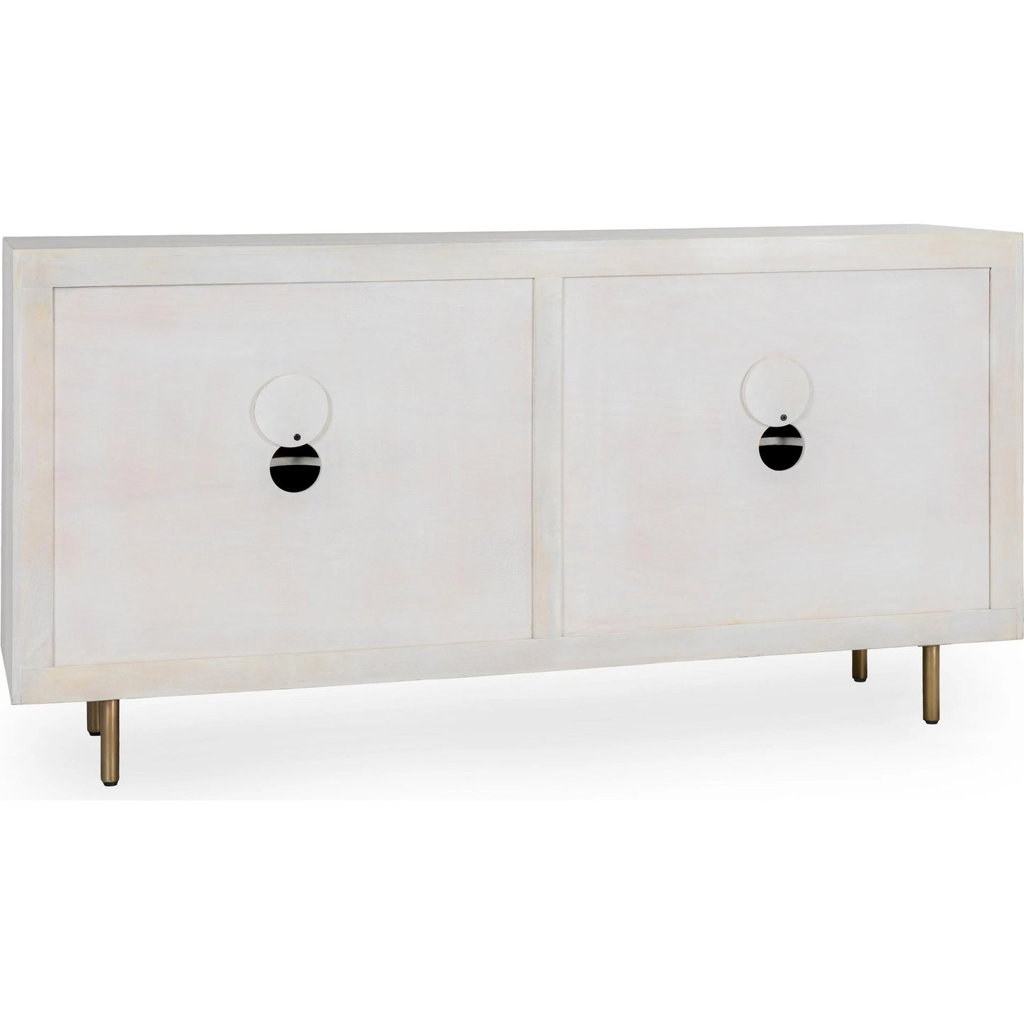 005 SI-2249249 | Additional Silo | Norwood 4-Door Mango Wood Buffet Sideboard by Classic Home in white wash. Made from mango wood, iron in a unique style.