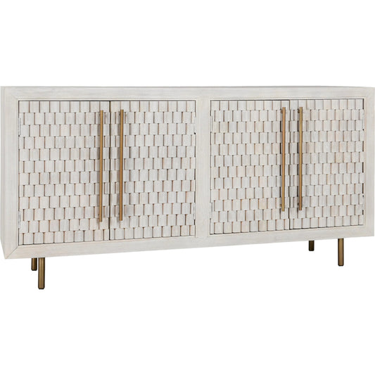 001 SI-2249249 | Primary Silo | Norwood 4 Door Sideboard by Classic Home in white wash. Made from mango wood, iron in a transitional style.