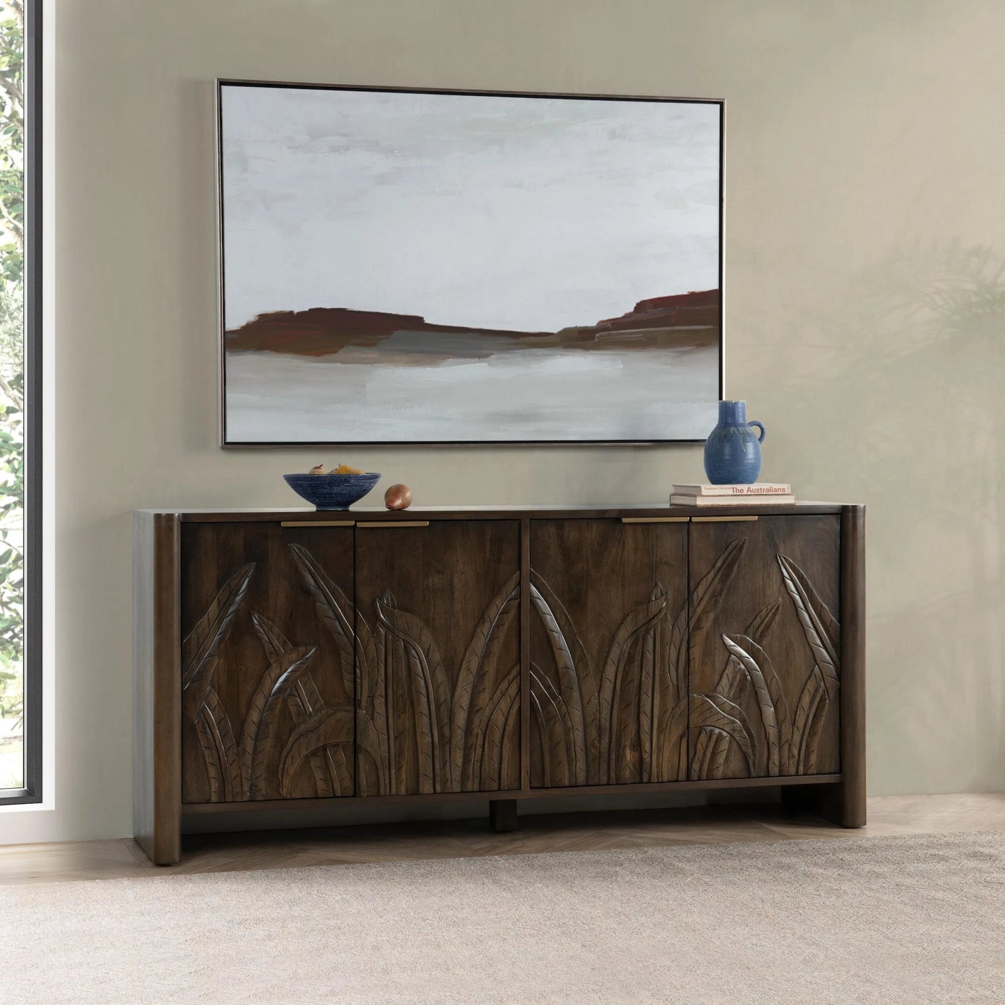 012 SI-2249251 | Lifestyle | Ledro Solid Wood Dark Brown Buffet Sideboard by Classic Home in dark brown. Made from mango wood in a traditional style.