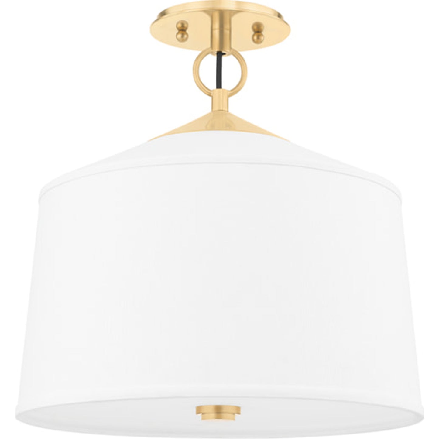 001 SI-1831391 | Additional Silo | White Plains Semi Flush Mount by Hudson Valley in aged brass. Made from steel in a transitional style.