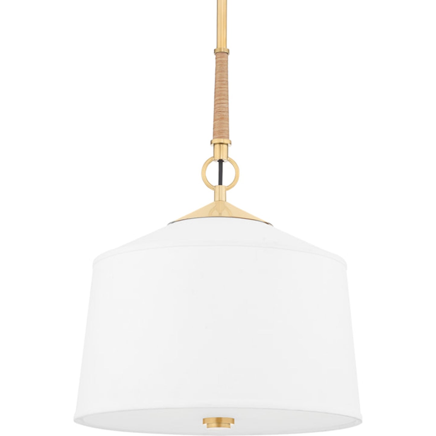 001 SI-1831390 | Additional Silo | White Plains Pendant by Hudson Valley in aged brass. Made from steel in a transitional style.