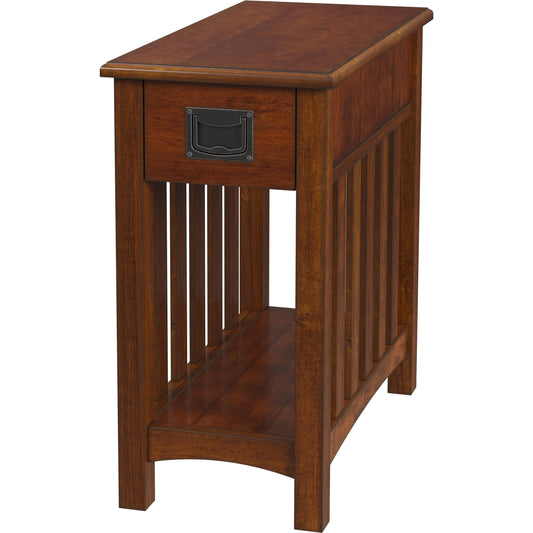 Larina Side Table by Butler Specialty Company in light brown and olive ash. Made from rubberwood solids, birch veneers, mdf, steel, antique dark bronze finish in a modern style.