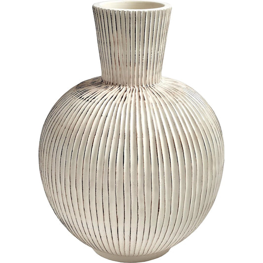 016 SR-827768 | Primary Silo | Furrow Sphere Vase by Global Views. Made from ceramic in a eclectic & global style.