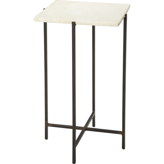 Nigella Square Marble & Metal Accent Table by Butler Specialty Company in multi-color and marble, metal. Made from iron, marble in a modern style.
