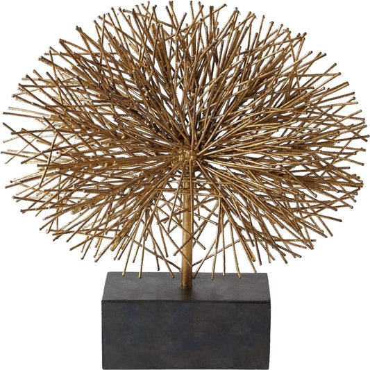 Tumble Weed Sculpture by Global Views in gold leaf. Made from iron in a modern style.
