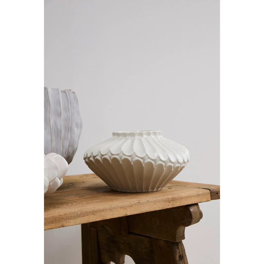 Ilaria Vase by Accent Decor in off, white. Made from ceramic in a unique style.