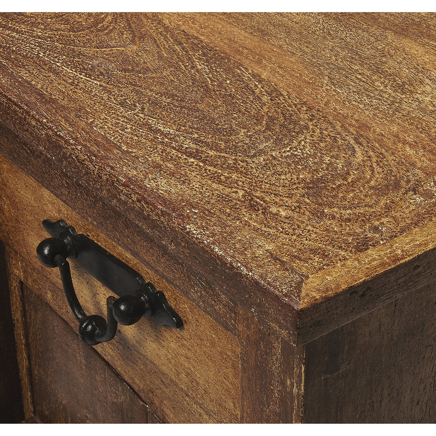 002 S-346243 | Additional Silo | Giddings Rustic Sideboard by Butler Specialty Company in medium brown and mountain lodge. Made from acacia wood solids, black finished iron hardware in a rustic style.