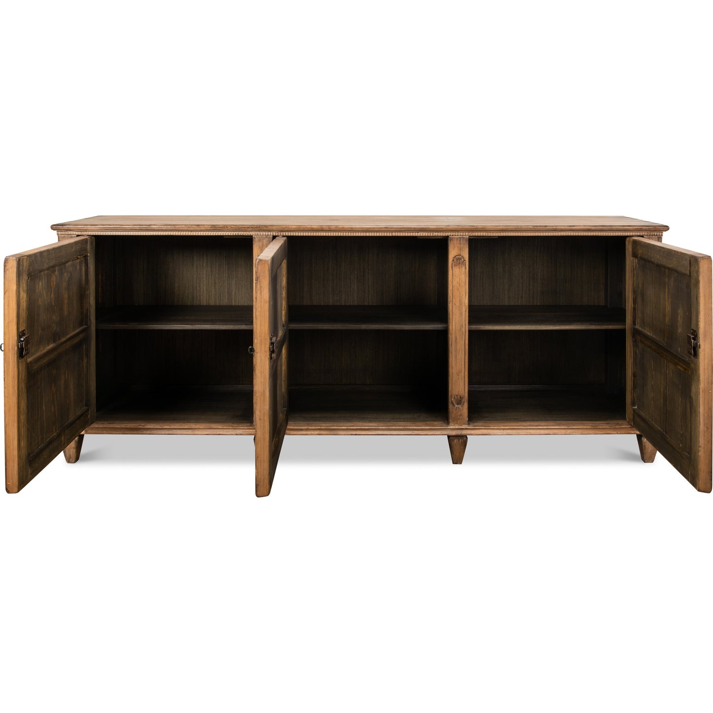 004 SR-857715 | Additional Silo | French Country Sideboard by Sarreid Ltd. in tan and 3 doors 3 removable shelves. Made from pine in a rustic style.
