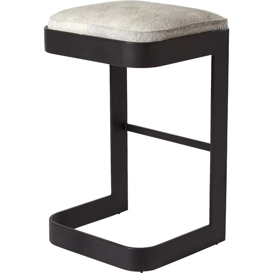Regan High Bar Stool with Grey Hair by Global Views. Made from iron in a modern style.