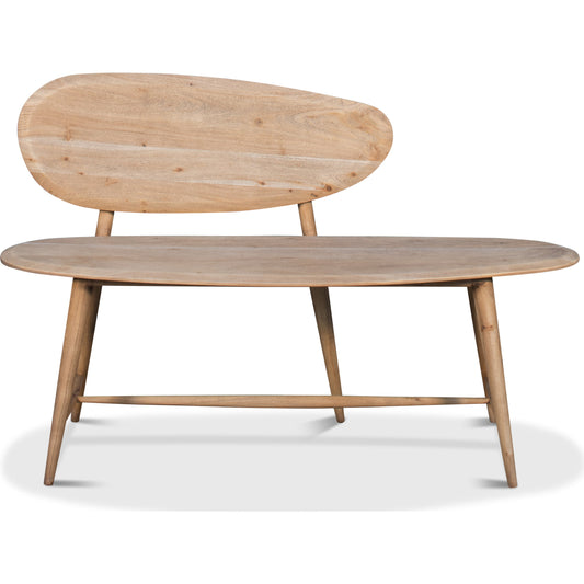 Single Lionskin Pebble Bench by Sarreid Ltd. in tan and lionskin finish prairie modern. Made from acacia, iron in a eclectic & global style.