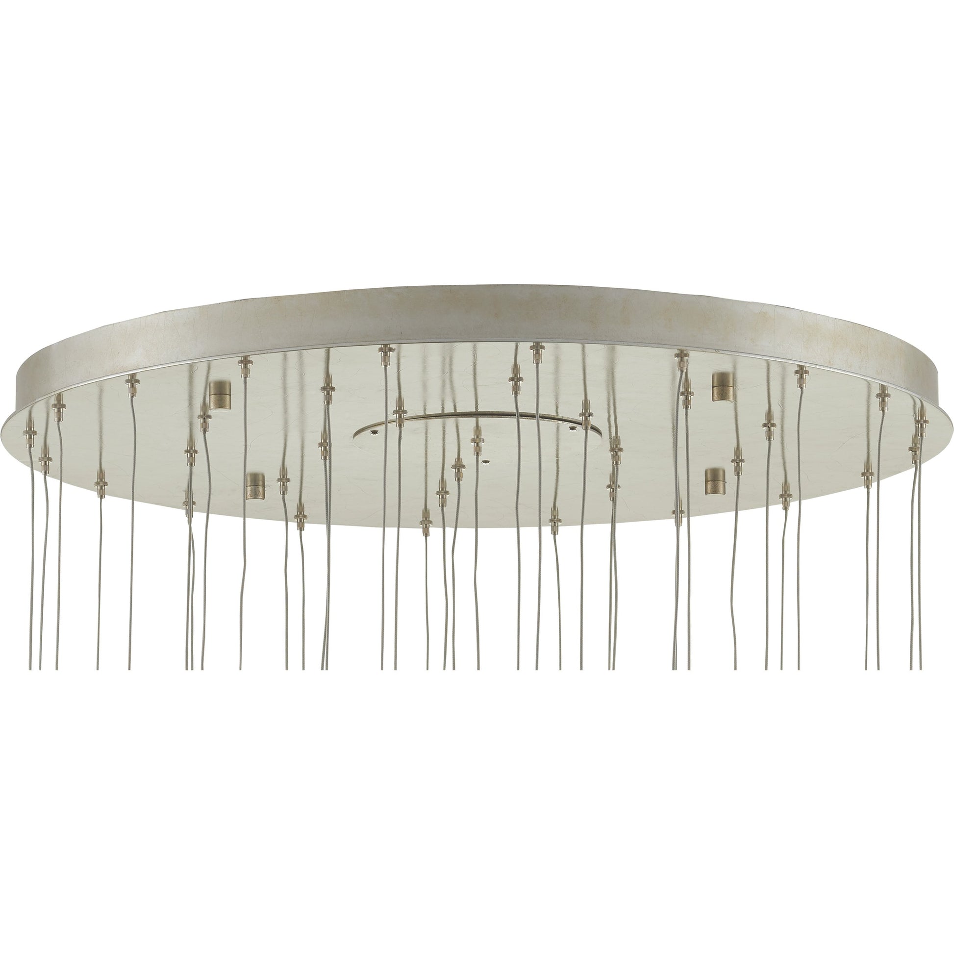 Catrice Pendant by Currey and Company in painted silver, contemporary silver leaf, natural shell. Made from capiz shell, wrought iron in a coastal style.