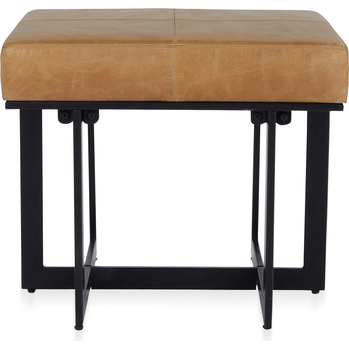 002 SI-2160313 | Additional Silo | Calvin Stool by Classic Home in chestnut, black. Made from 100% top grain leather, tube iron in a transitional style.
