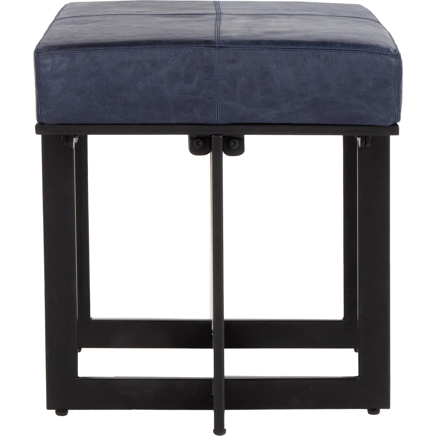 002 SI-2237291 | Additional Silo | Calvin Genuine Leather Stool by Classic Home in blue, black. Made from unique in a traditional style.