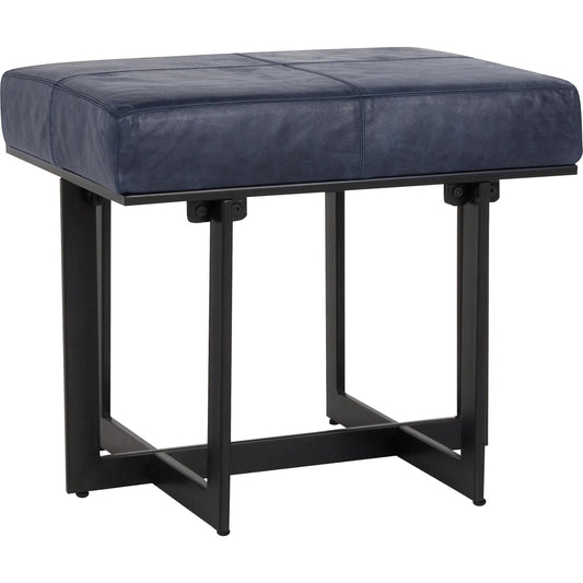 Calvin Genuine Leather Stool by Classic Home in blue, black. Made from unique in a unique style.